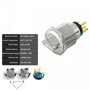 Yellow 2-Positions SPDT Momentary