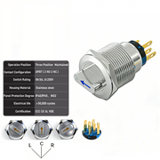 Blue 3-Positions DPDT Maintained
