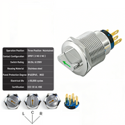 Green 3-Positions DPDT Maintained