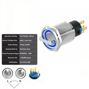 Blue 2-Positions SPDT Momentary