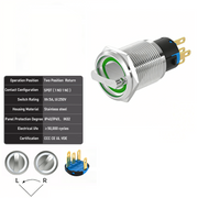 Green 2-Positions SPDT Momentary