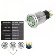 Green 3-Positions DPDT Maintained