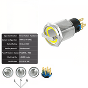 Yellow 3-Positions DPDT Maintained