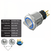 Blue 2-Positions SPDT Momentary