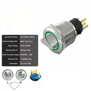 Green 2-Positions SPDT Momentary