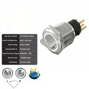 White 2-Positions SPDT Momentary