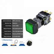 Green Momentary DPDT