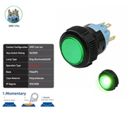 Green SPDT Momentary