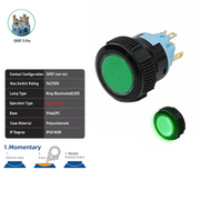 Green SPDT Momentary