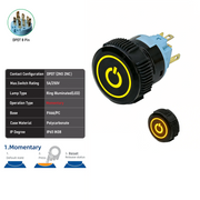 Yellow DPDT Momentary
