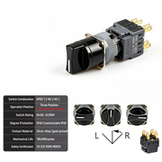 3-Positions DPDT Left Lock Right Reset