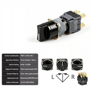 3-Positions TPDT Momentary