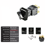 3-Positions DPDT Left Lock Right Reset