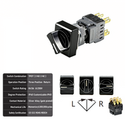 3-Positions TPDT Momentary