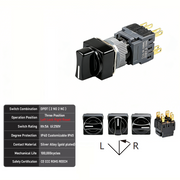 3-Positions DPDT Left Lock Right Reset