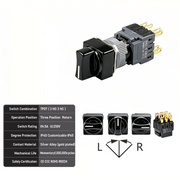 3-Positions TPDT Momentary