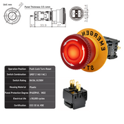 A Type Warning E-stop LED SPDT