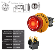 A Type Warning E-stop LED DPDT
