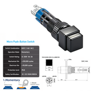Black SPDT Momentary