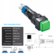 Green SPDT Momentary