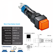 Orange SPDT Momentary