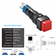 Red SPDT Momentary
