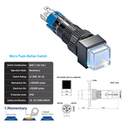 White SPDT Momentary