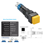 Yellow SPDT Momentary