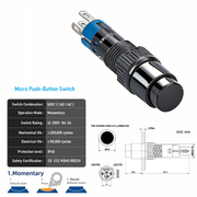 Black SPDT Momentary