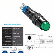 Green SPDT Momentary
