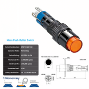 Orange SPDT Momentary