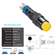 Yellow SPDT Momentary