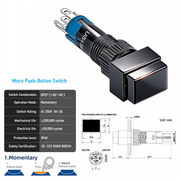 Black SPDT Momentary