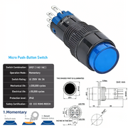 Blue SPDT Momentary