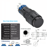 Black SPDT Momentary