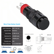 Black SPDT Momentary