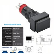 Black SPDT Momentary