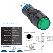 Green SPDT Momentary