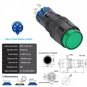 Green DPDT Momentary