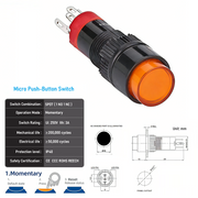 Orange SPDT Momentary