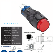 Red SPDT Momentary