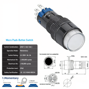 White SPDT Momentary