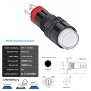 White SPDT Momentary