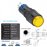 Yellow SPDT Momentary