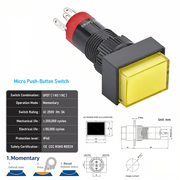 Yellow SPDT Momentary