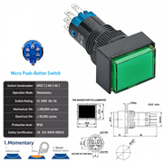 Green DPDT Momentary