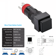 Black SPDT Momentary