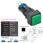 Green SPDT Momentary