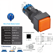 Orange DPDT Momentary