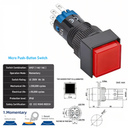 Red SPDT Momentary